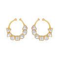 Silver Polki-Style CZ Nose Ring