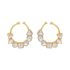 Silver Polki-Style CZ Nose Ring