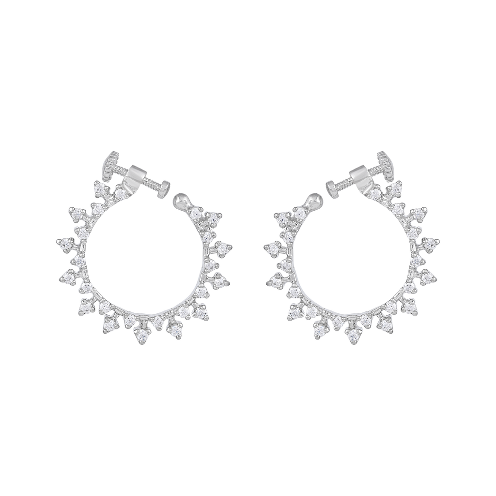 Stellar Halo CZ Adjustable Nose Ring in 92.5 Silver