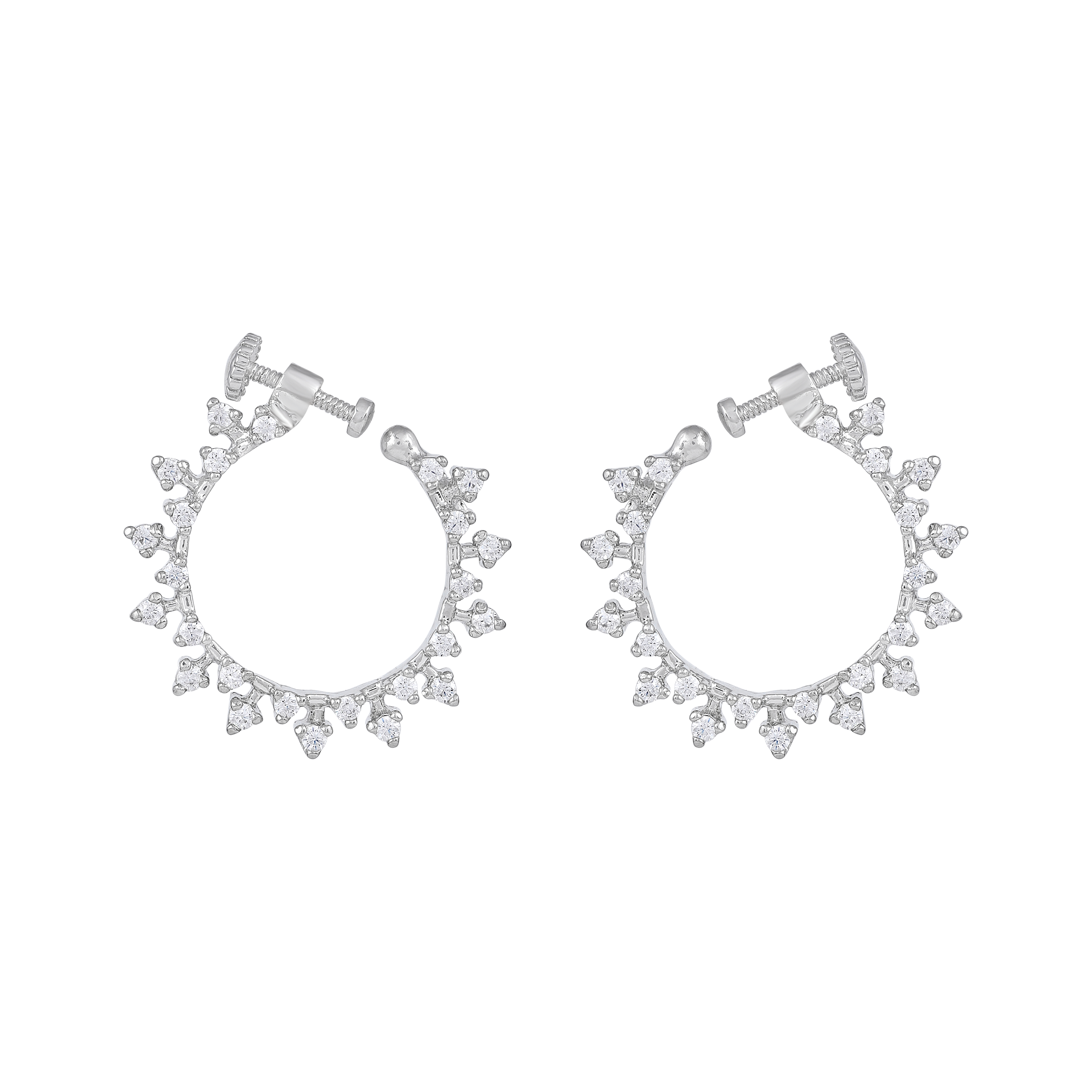 Stellar Halo CZ Adjustable Nose Ring in 92.5 Silver