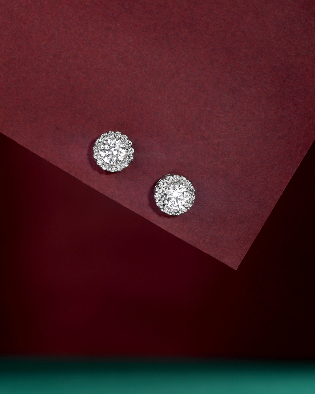 Timeless Brilliance CZ Halo Studs in Silver