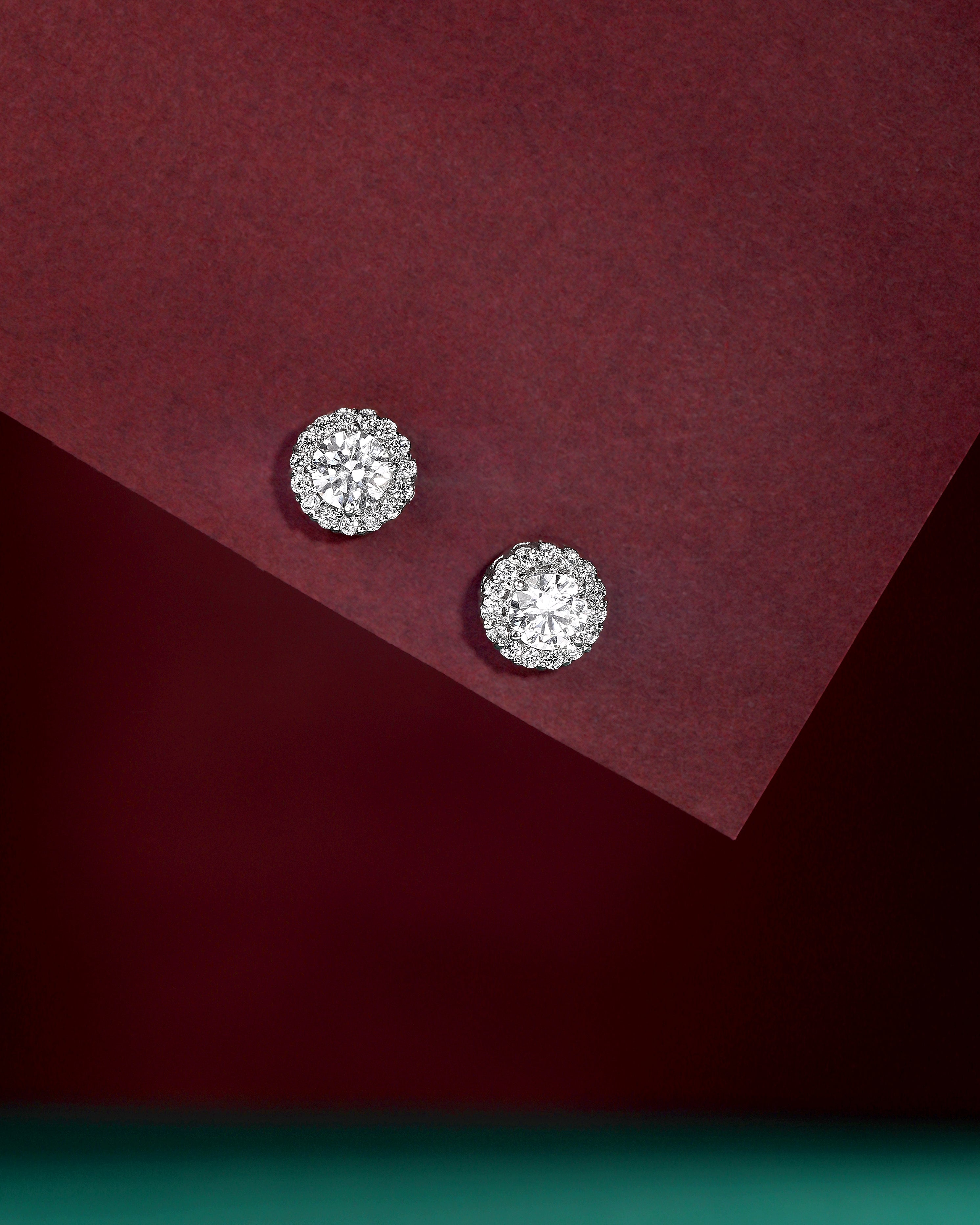 Timeless Brilliance CZ Halo Studs in Silver