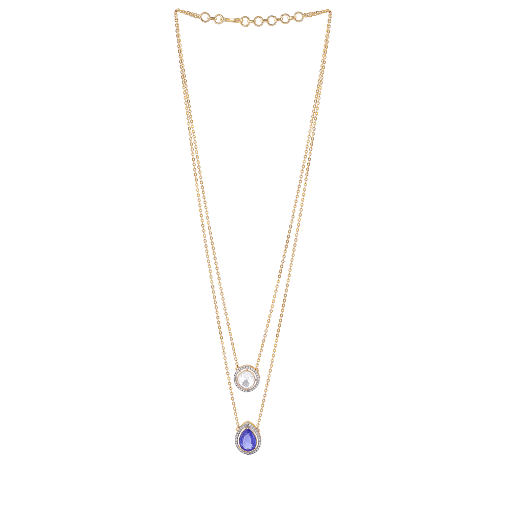 Halo Double-Layered Necklace in Silver