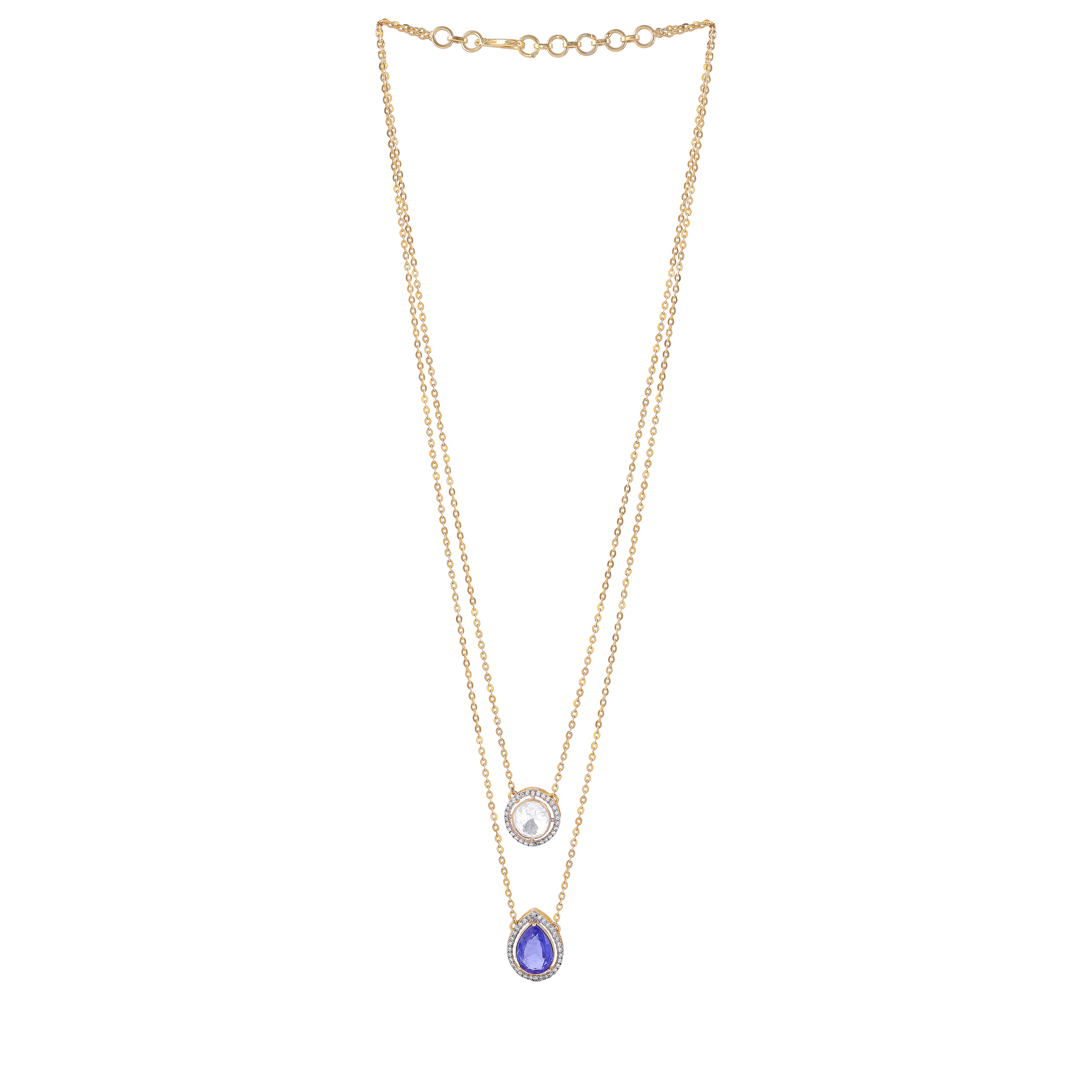 Halo Double-Layered Necklace in Silver