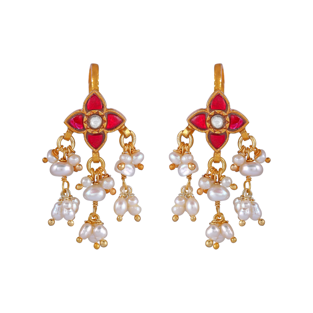 Silver Floral Bugadi Earrings