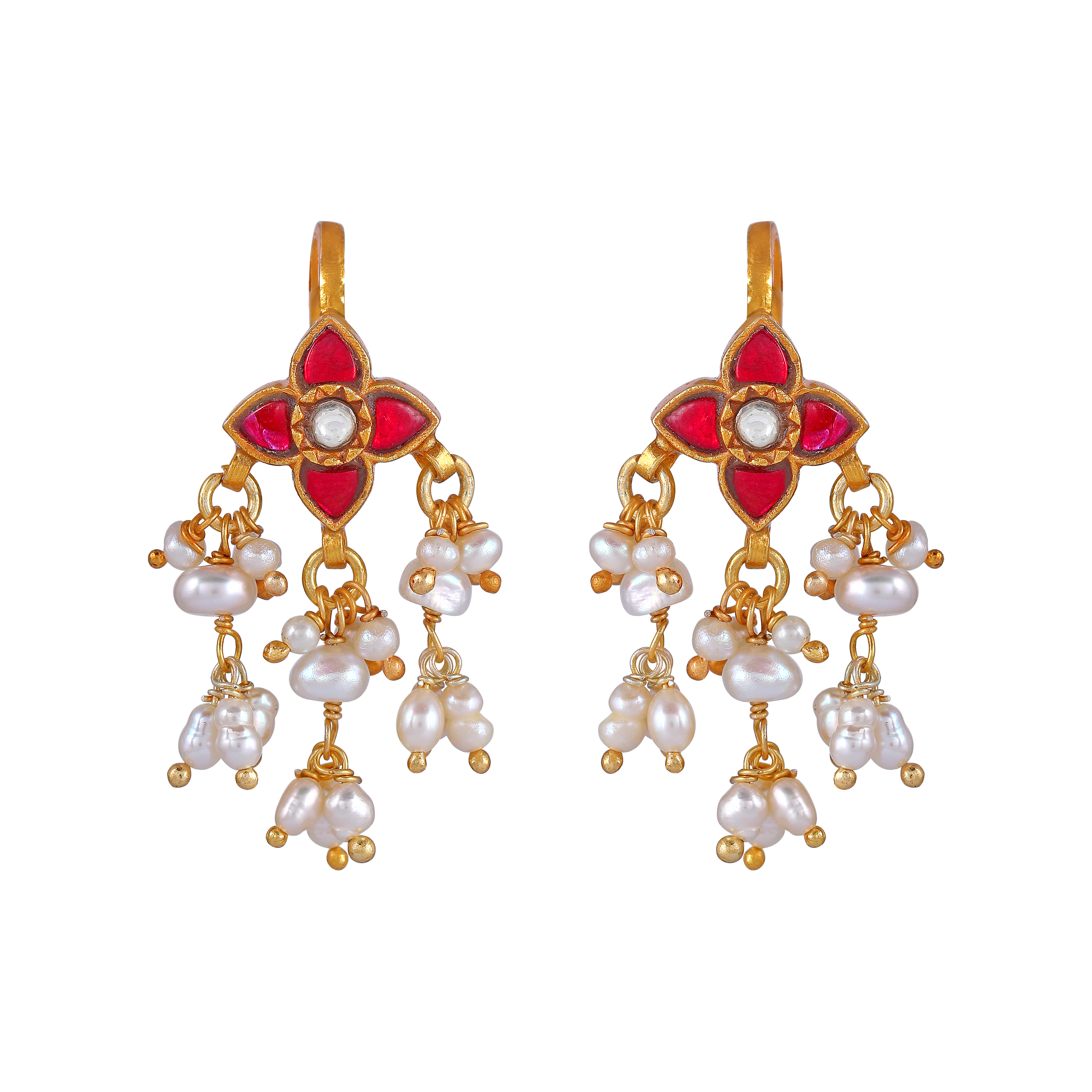 Silver Floral Bugadi Earrings