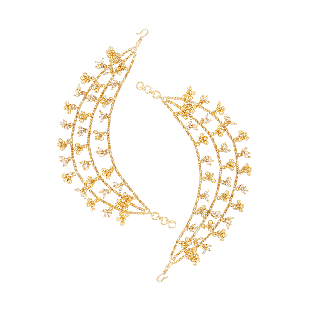 Silver 3-Layer Gold Plated Ear Chains