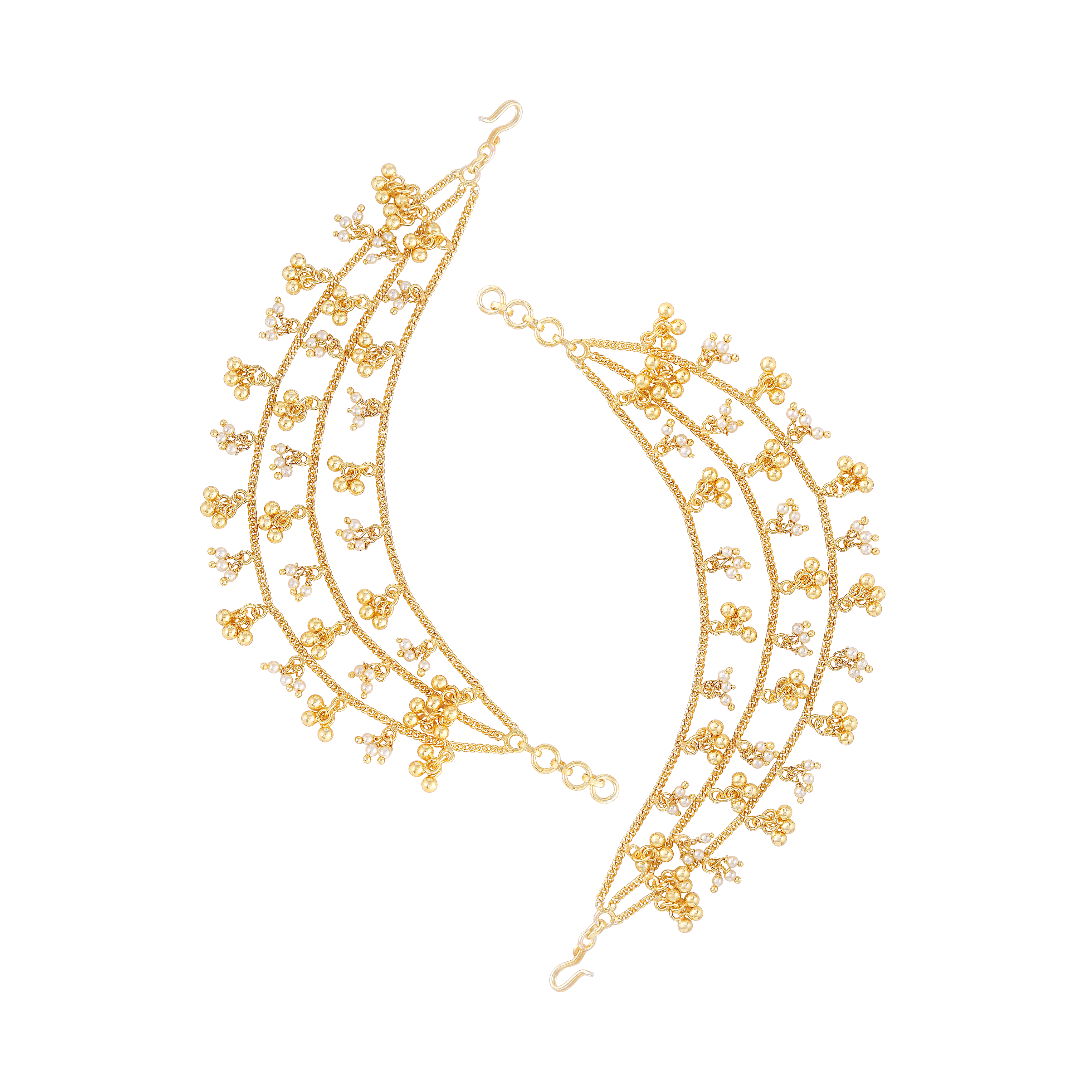 Silver 3-Layer Gold Plated Ear Chains
