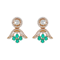 Vintage Polki-Inspired Silver Drop Earrings