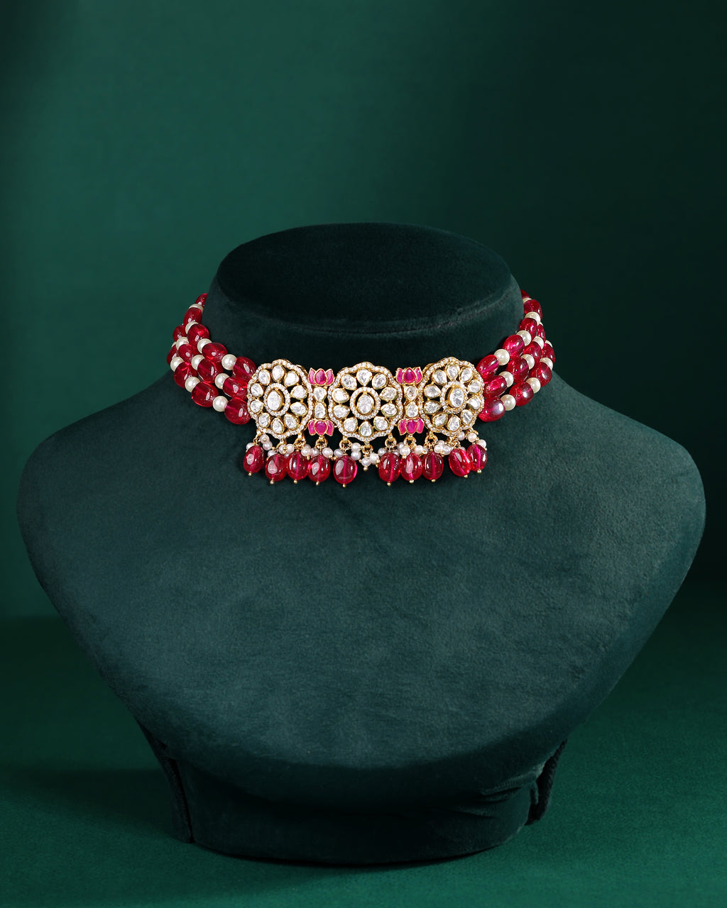 Silver Floral Medallion Choker