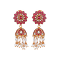 Silver Jhumkas With Floral Pattern