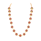 Gold-Tone Silver Kundan Pattern Bead Necklace