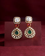 Floral Leaf Motif 92.5 Silver Dangler Earrings