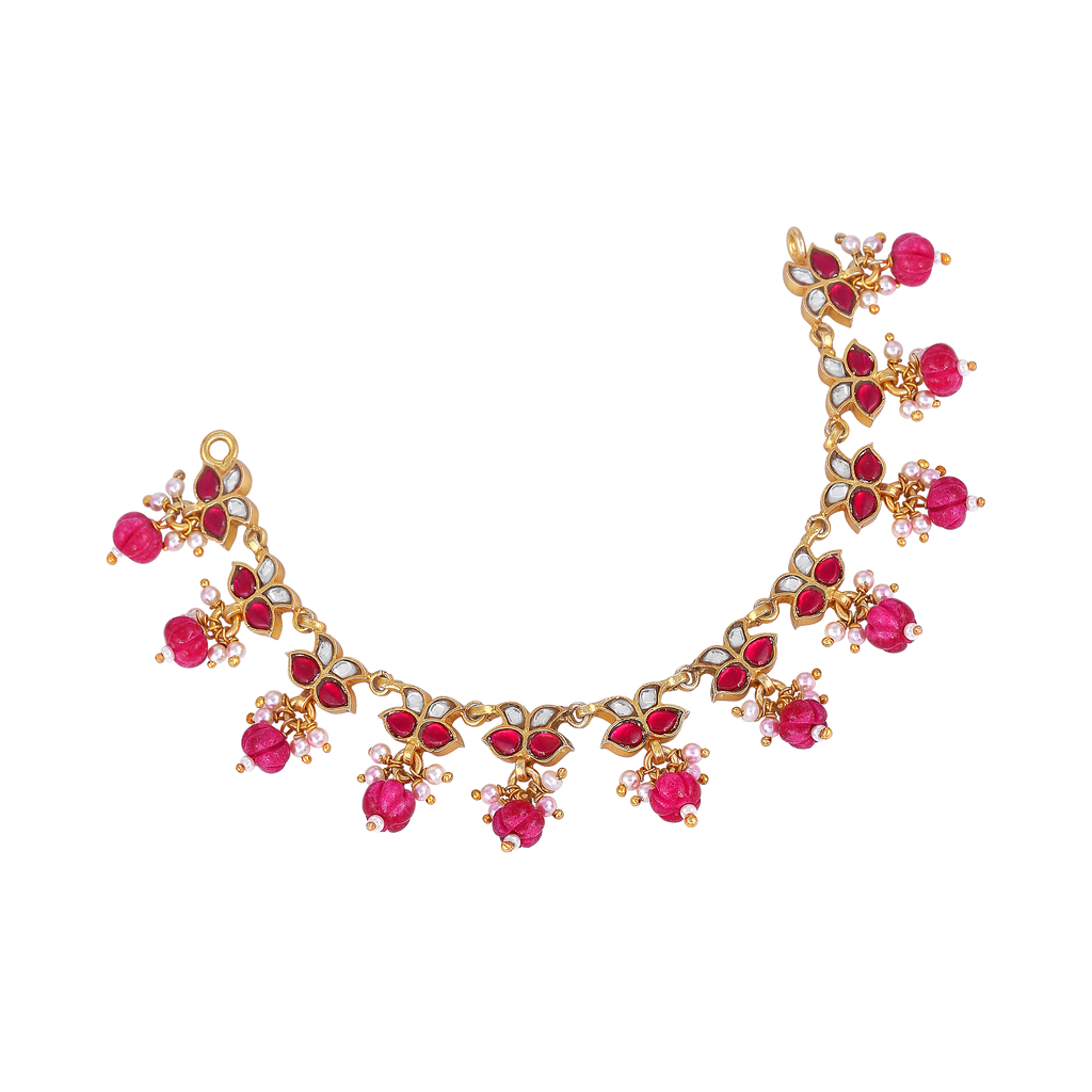 Silver Choker with Leaf-Motif