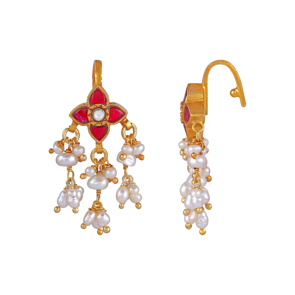 Silver Floral Bugadi Earrings