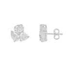 Celestial Trio Multi-Cut CZ Studs in Silver