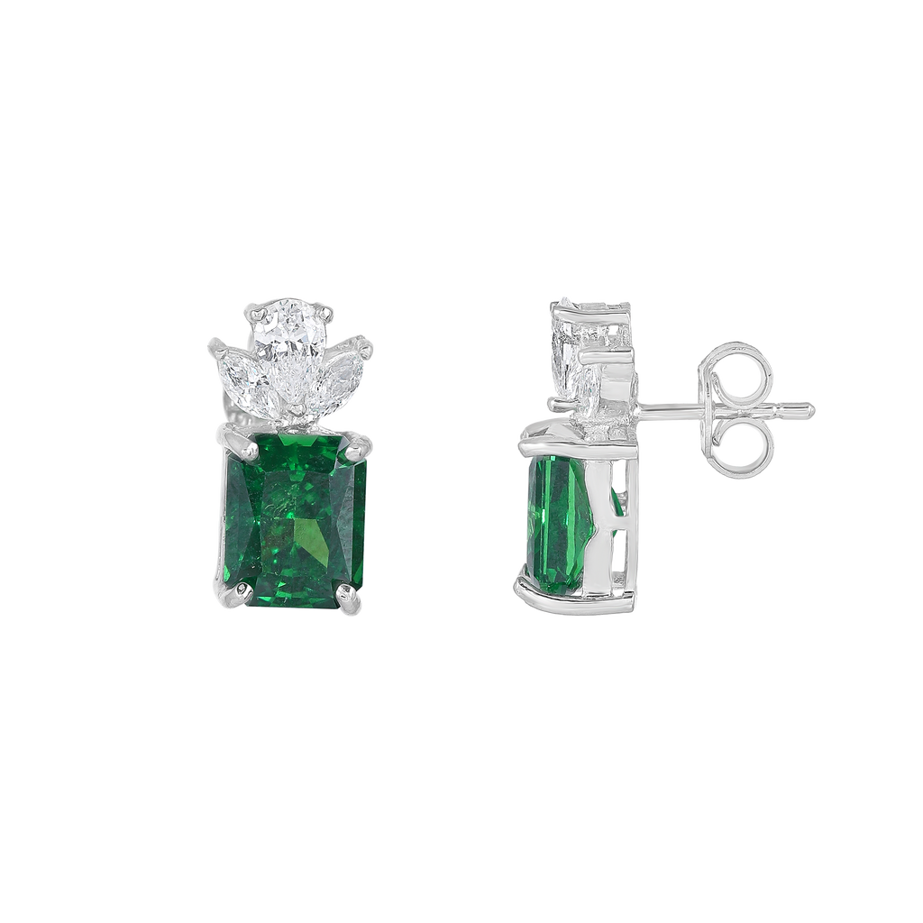 Silver Lotus-Crown Studs