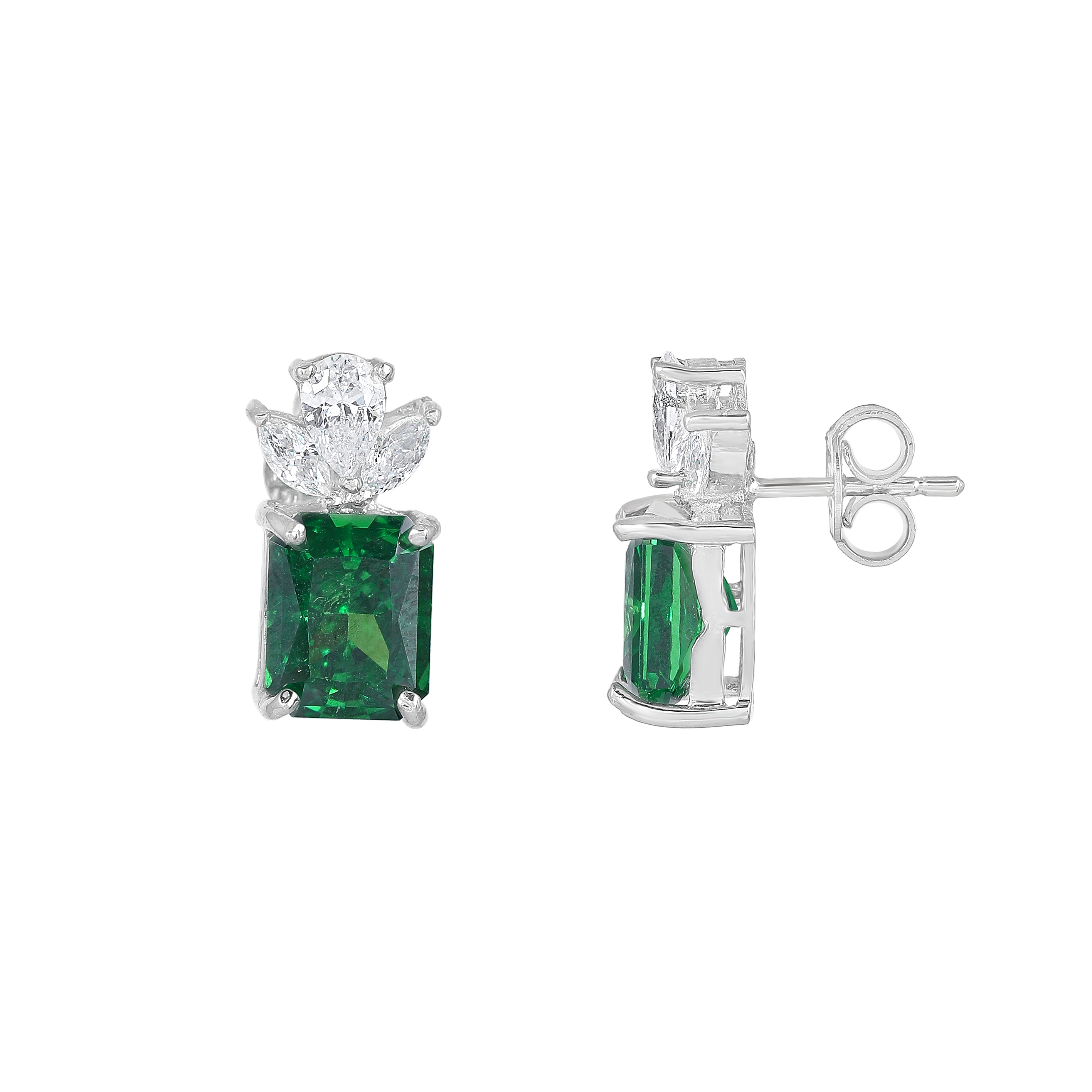 Silver Lotus-Crown Studs