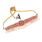 Royal Floral Kundan Pattern Choker in Silver