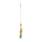 Silver Maang Tikka with Pearls and Green Beads
