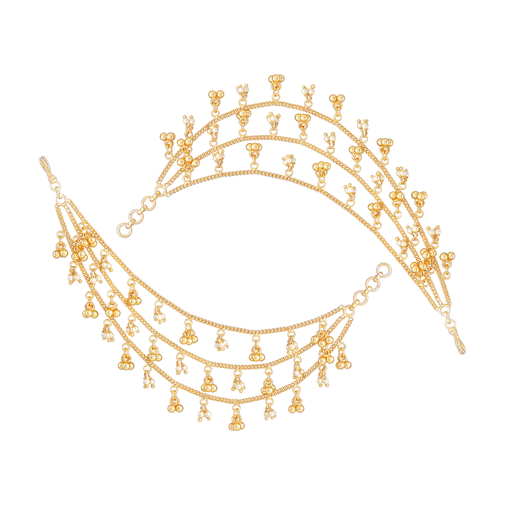 Silver 3-Layer Gold Plated Ear Chains