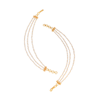 Three-Layered Pearl Silver Ear Chains