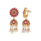 Silver Jhumkas With Floral Pattern