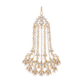 Mughal-Style Silver Passa with CZ & Pearl Droplets