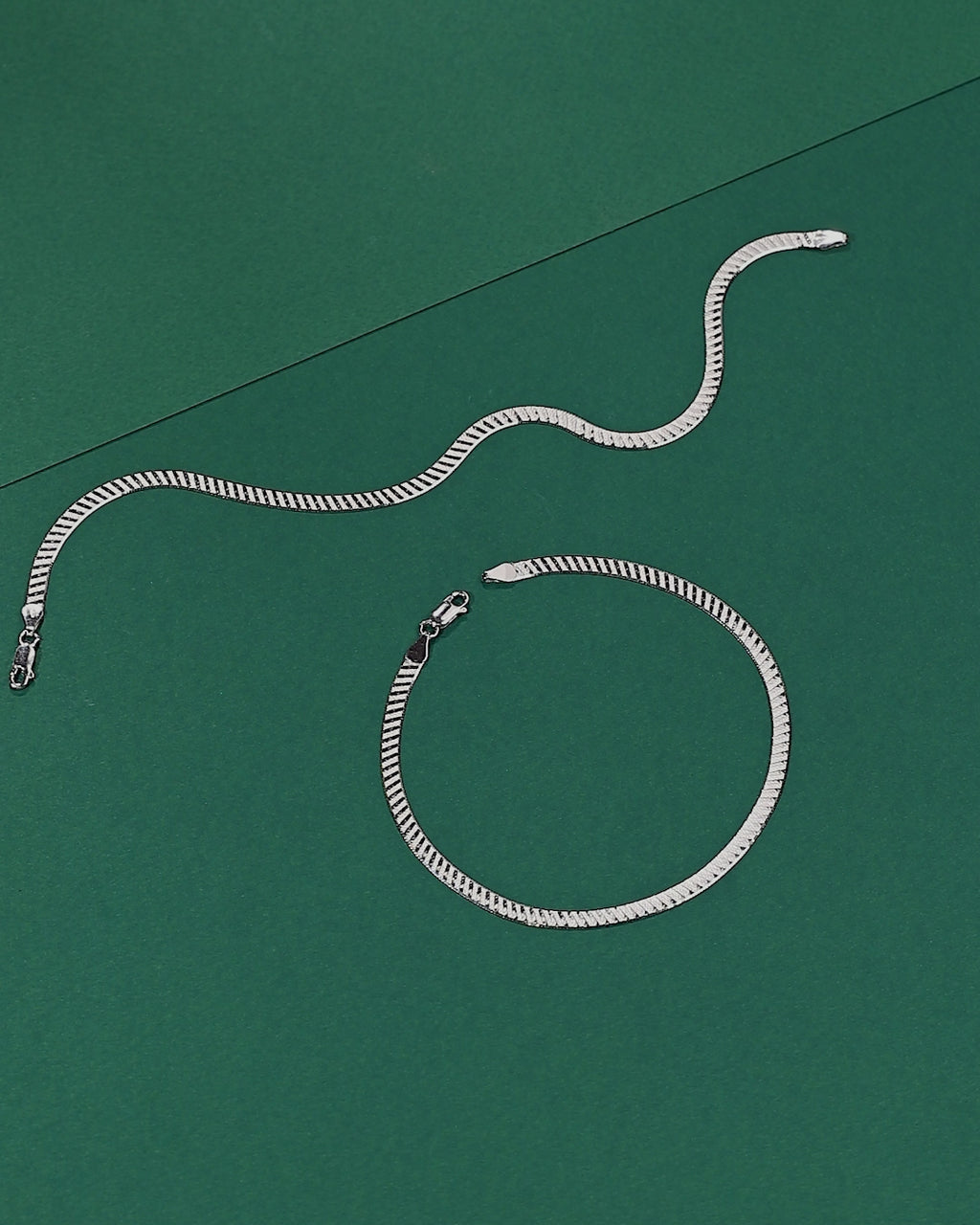 Premium 92.5 Silver Flat-Link Anklets