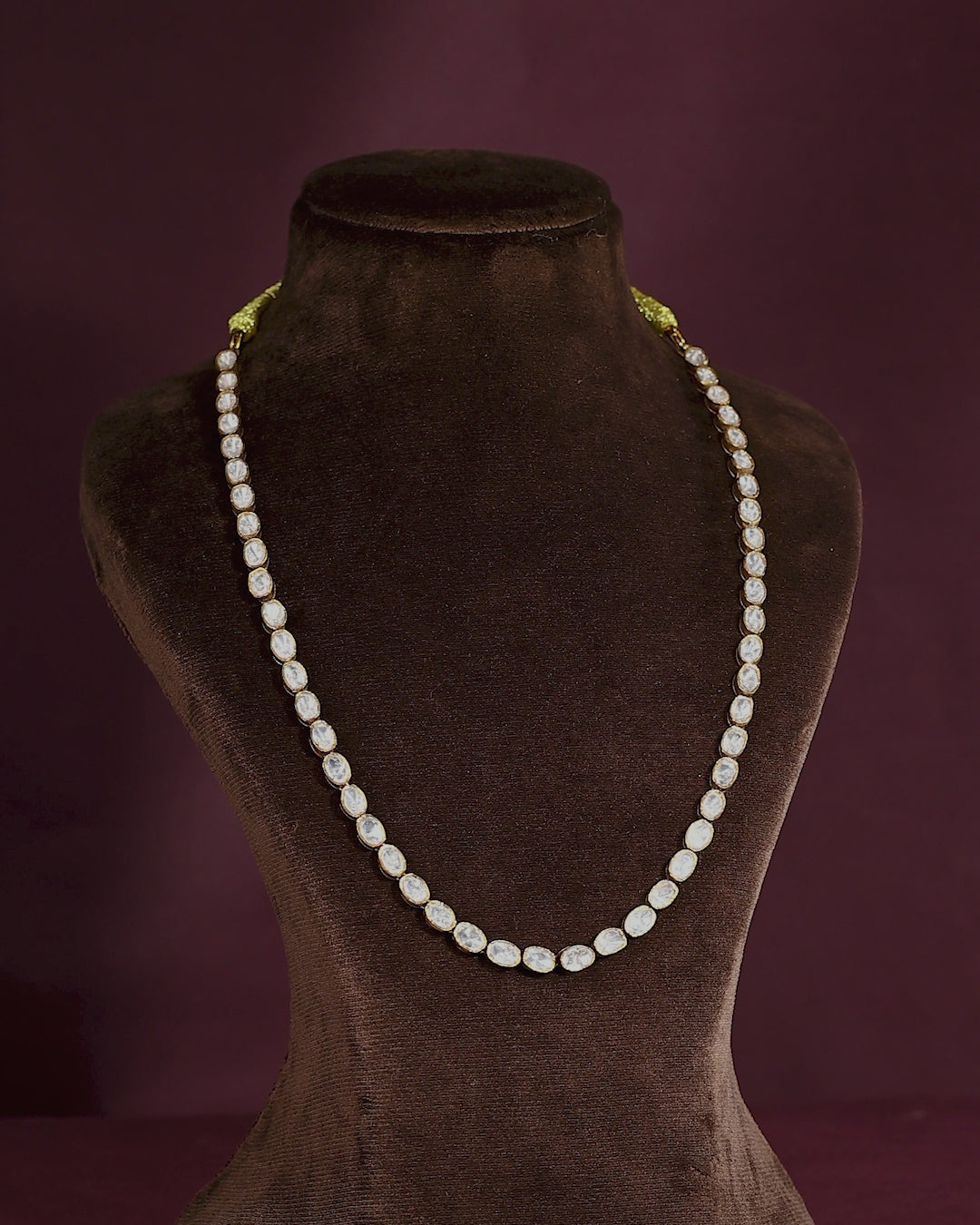 Polki-Style 92.5 Silver Necklace