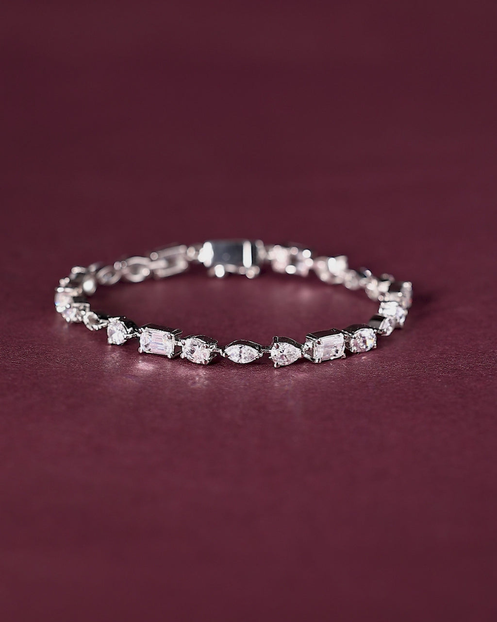 92.5 Silver Multi-Shape Tennis Bracelet