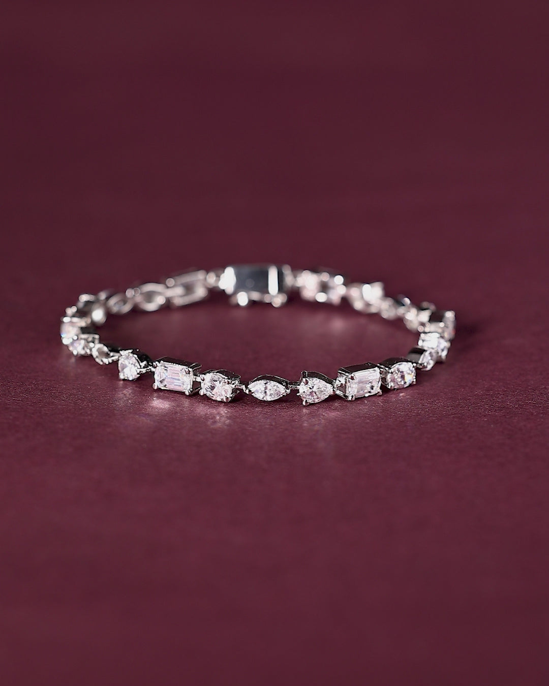 92.5 Silver Multi-Shape Tennis Bracelet