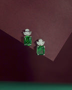 Silver Lotus-Crown Studs