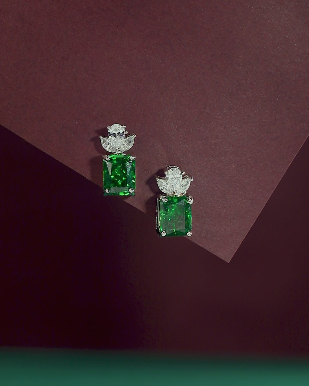 Silver Lotus-Crown Studs