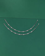 Silver Interlocking Link Anklets with Brilliant CZ