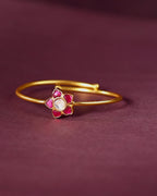 Floral Bypass Bracelet in Gold-Plated 92.5 Silver