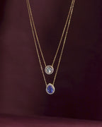 Halo Double-Layered Necklace in Silver