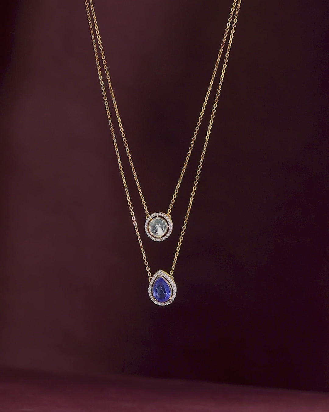 Halo Double-Layered Necklace in Silver
