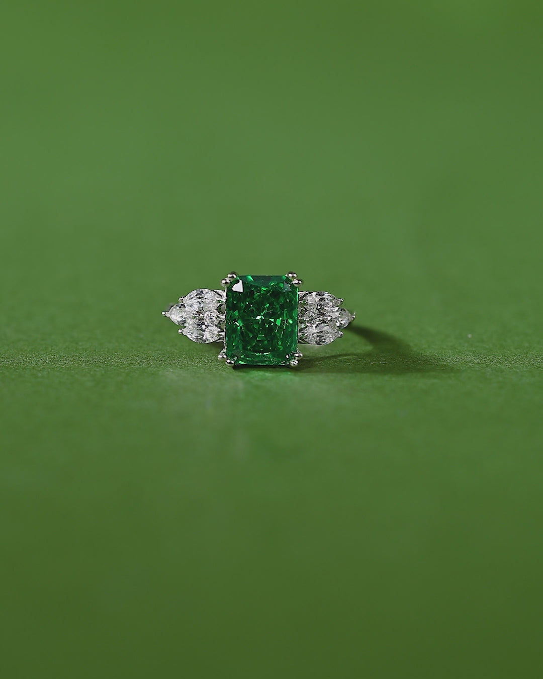 Green Stone Silver Ring