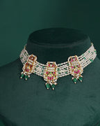 92.5 Silver Kundan Pattern Choker