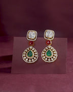 Floral Leaf Motif 92.5 Silver Dangler Earrings