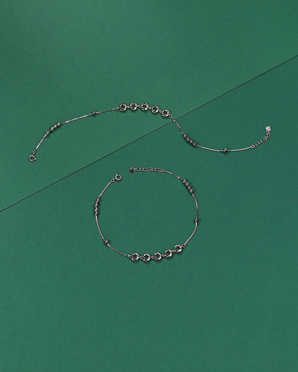 Star Motif 92.5 Sterling Silver Artisan Anklet