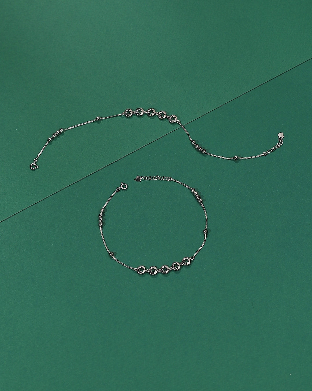 Star Motif 92.5 Sterling Silver Artisan Anklet