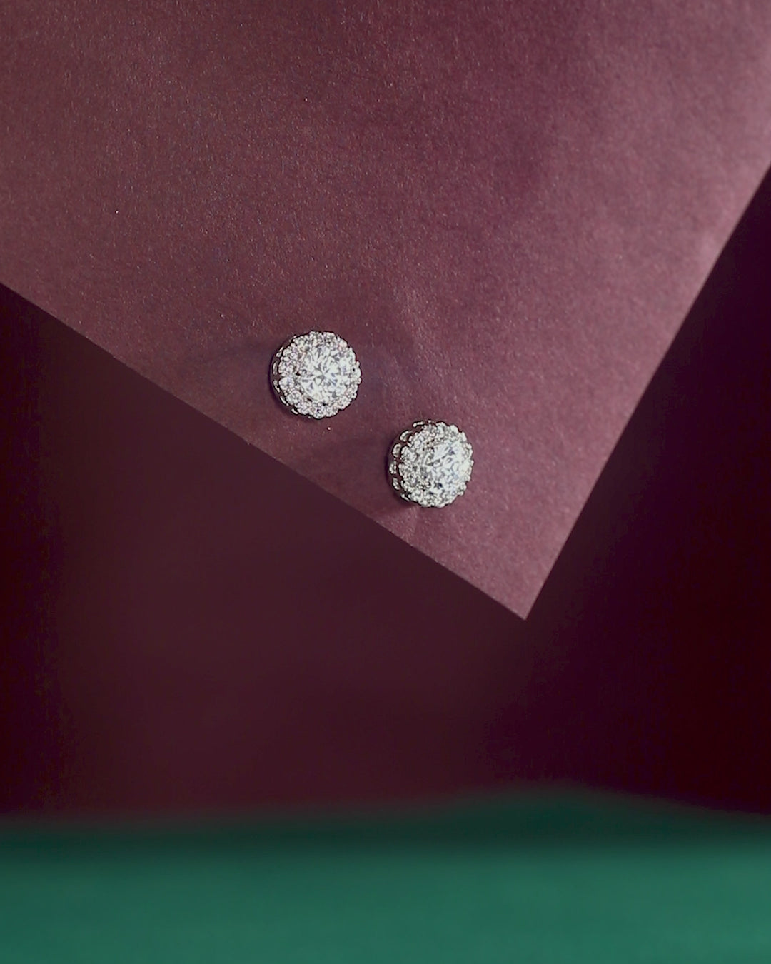Timeless Brilliance CZ Halo Studs in Silver