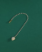 92.5 Silver CZ Nose Ring with Delicate Pearl Chain