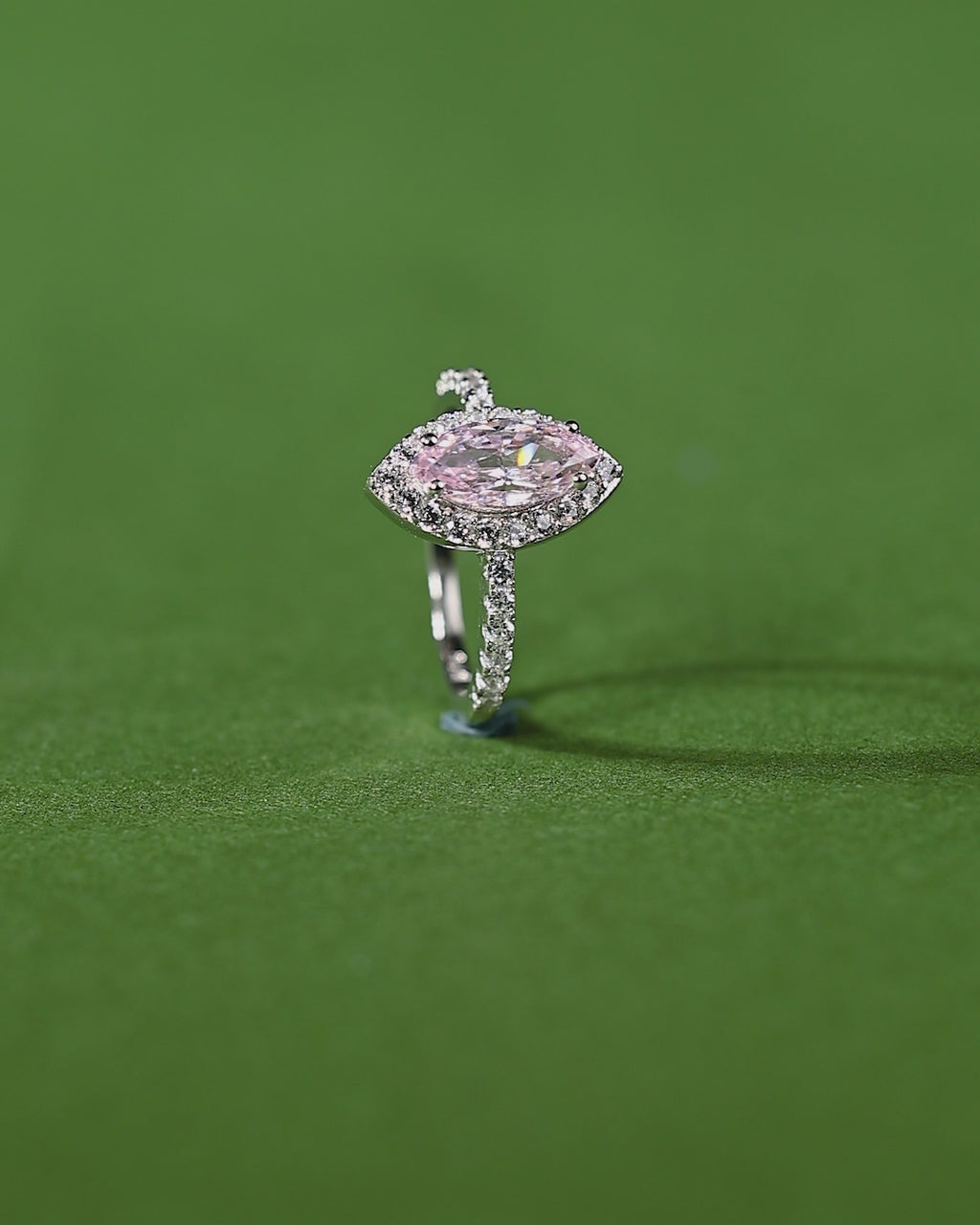 92.5 Silver Lavender Marquise Halo Ring