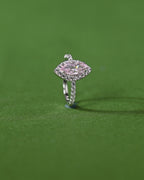 92.5 Silver Lavender Marquise Halo Ring