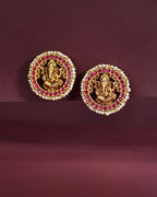 Divine Ganesha Silver Gold-Plated Studs