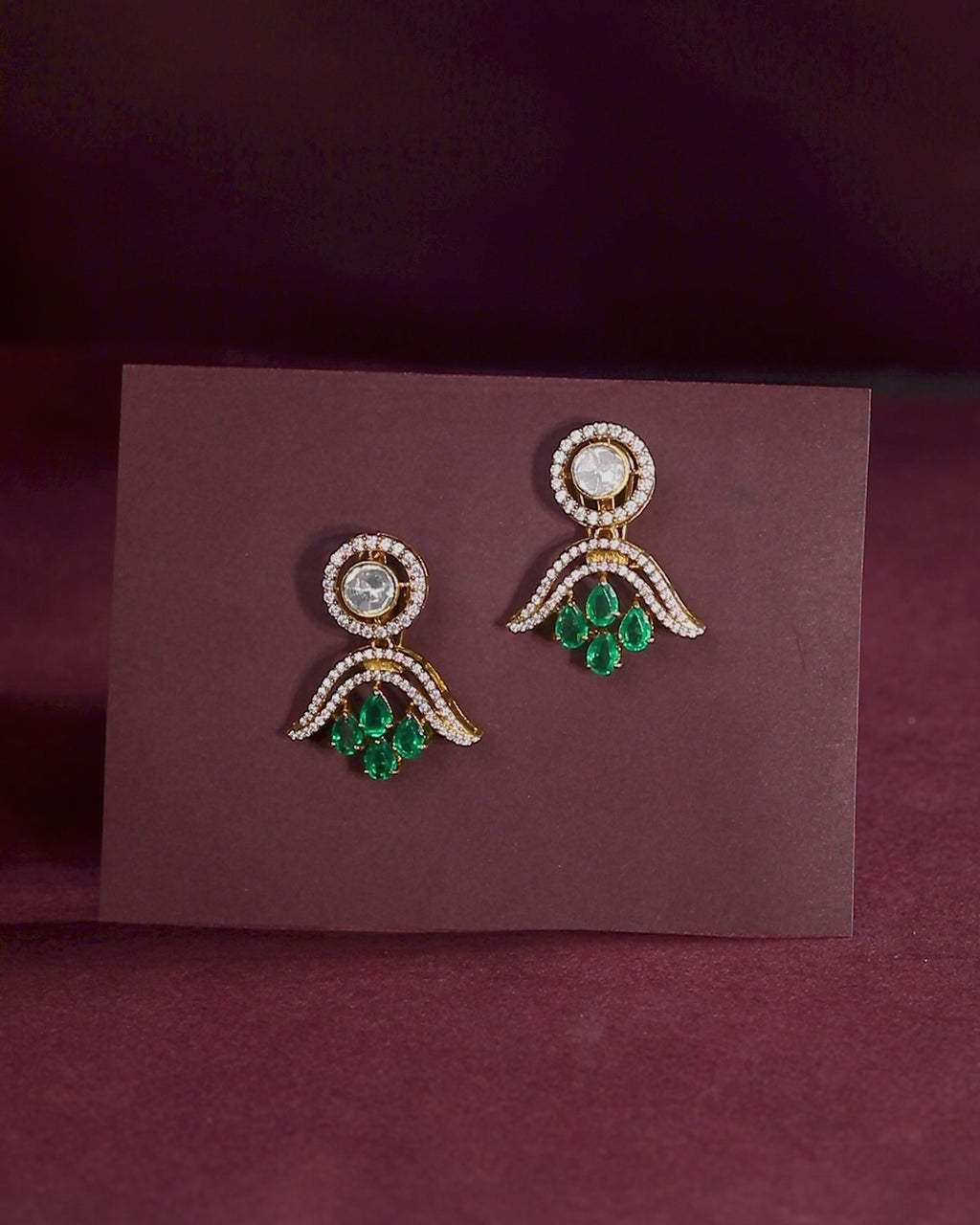 Vintage Polki-Inspired Silver Drop Earrings