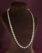 Silver Single Layer CZ Polki-Style Necklace